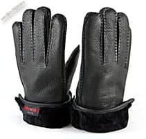 Зимние кожаные перчатки с мехом «Ploneer»